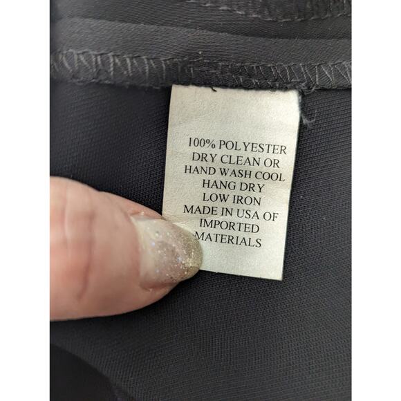 Caroline Rose Black Straight Leg Pants Pull On Flat Front Elastic Waist Small - Picture 7 of 8